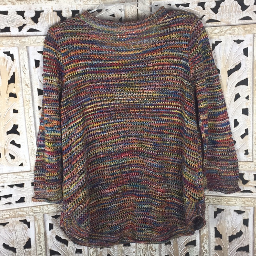 Studio Jpr Open Weave Colorful Pullover Sweater - image 5